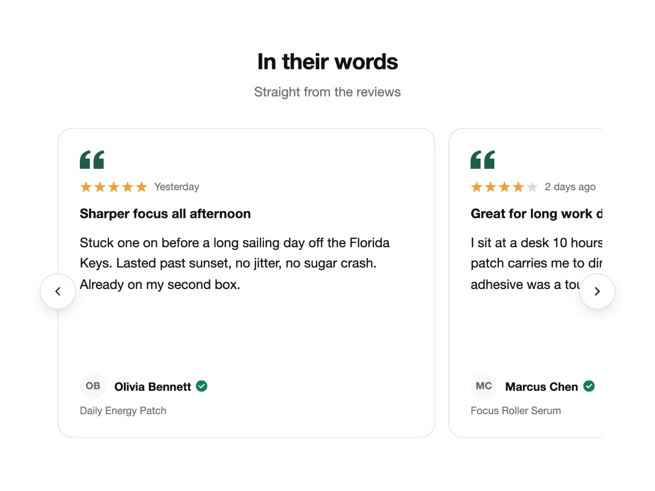 Text-only quote cards