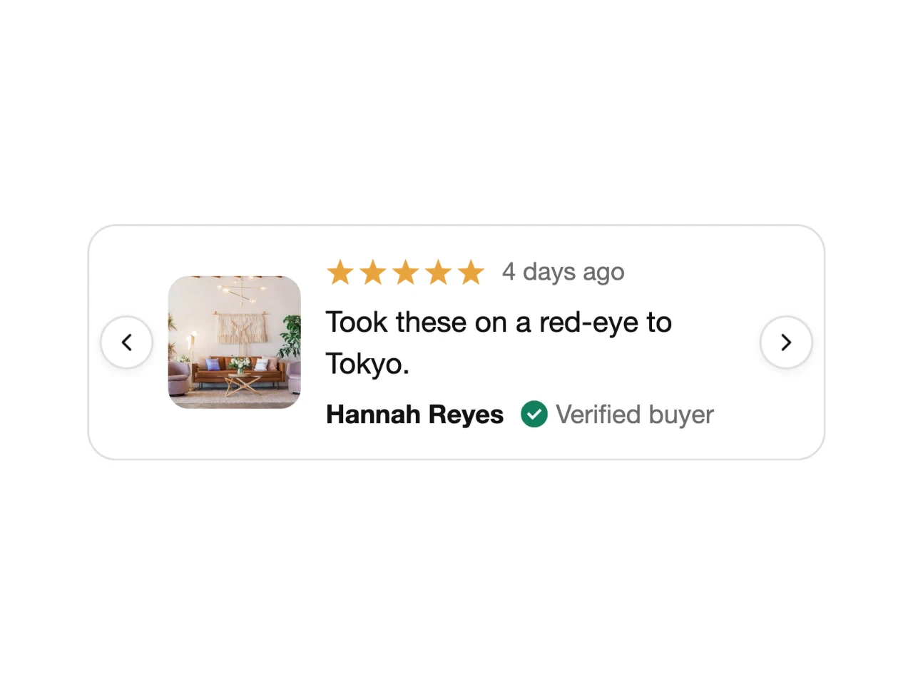 A review highlight beside the buy button