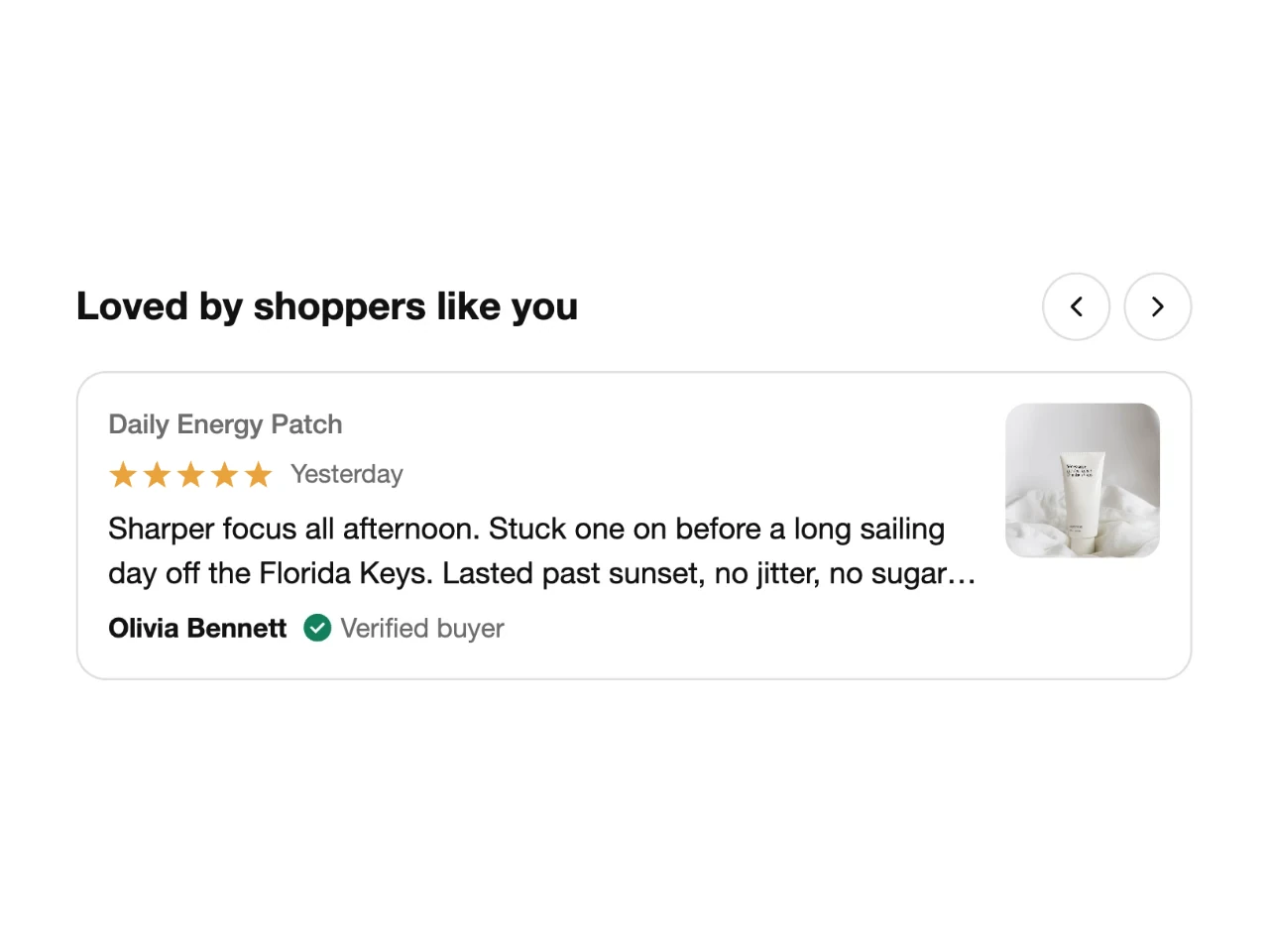 Reviews in the cart